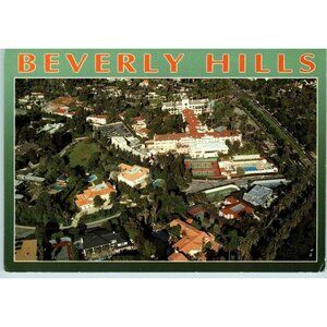 Postcard vintage Beverly Hills California 1980s or 1990s Birds eye view